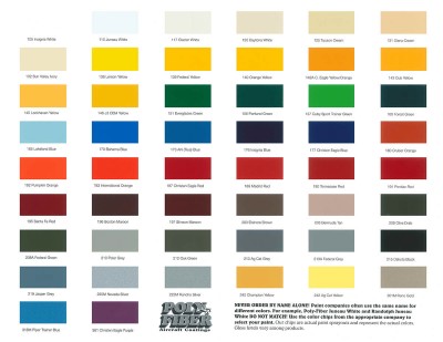 poly fiber color chart 50 aircraft spruce net system colors chart