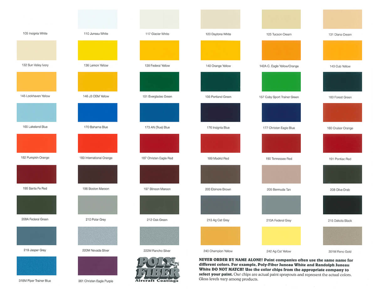 Poly Fiber Color Chart