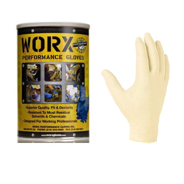Worx Disposable Large Latex Gloves - Pack Of 100
