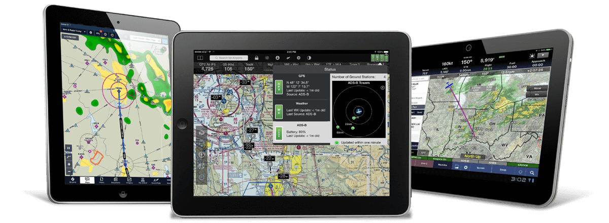 Connect the DRX to your tablet or phone via Wi-Fi to send GPS position and subscription-free ADS-B Traffic and Weather to your favorite aviation app.