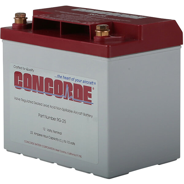 CONCORDE RG-25 SEALED LEAD ACID AIRCRAFT BATTERY ...