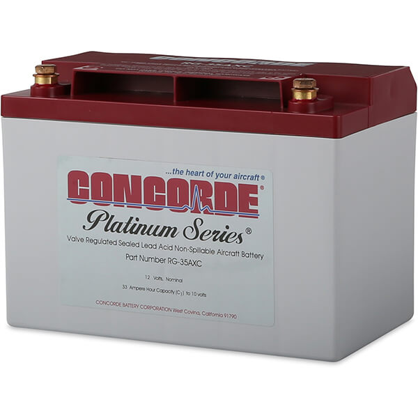 Concorde Aircraft Battery Application Chart