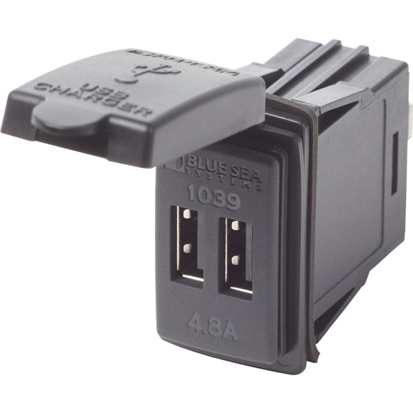 Fast Charge 4.8A Dual USB Charger Switch Mount