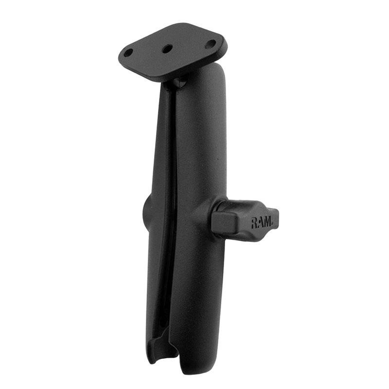 RAM Double Socket Long Arm With Diamond Plate