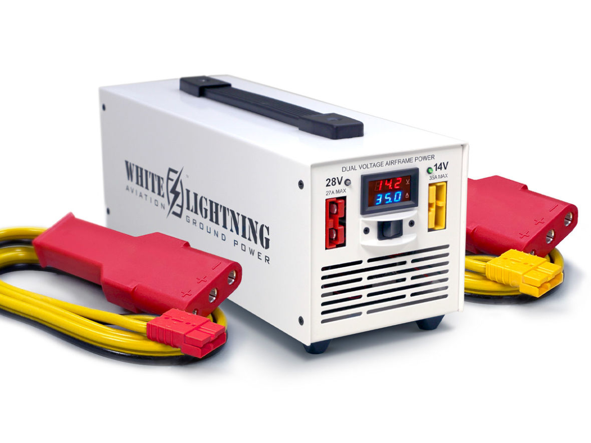 White Lightning M1428-Dv 14V / 28V Dual Voltage Mini GPU With 3-Pin Oval Plugs