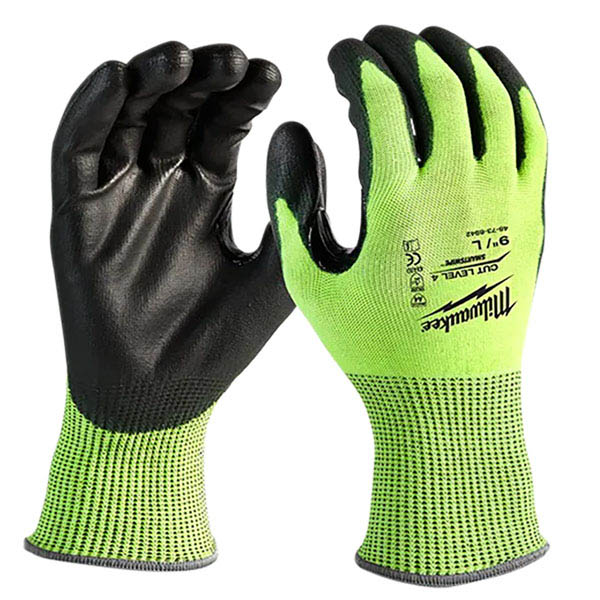 Milwaukee Polyurethane Dipped Gloves Cut Level 4 Medium