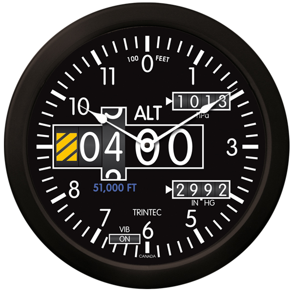 New TRINTEC Flightime Cockpit style Wall Clock 9065-ft 6" 