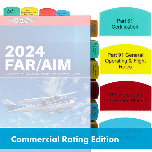 Tabs For FAR/AIM For Commercial Rating - 49 Tabs - 5 Colors
