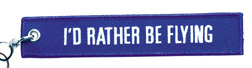 Keychain Embroidered ID Rather Be Flying