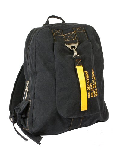 Black Vintage Canvas Flight Bag