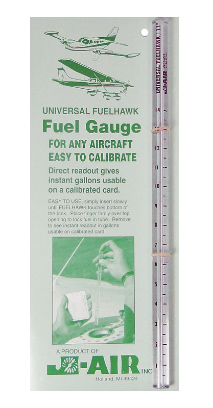 11" Universal J-Air Fuelhawk Fuel Gauge Pre-Flight Fuel Dipstick AvGas 
