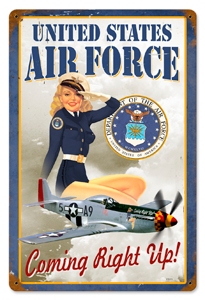 Us Airforce Girl Metal Sign 12X18