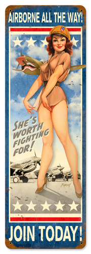 Airborne All The Way Vintage Metal Sign