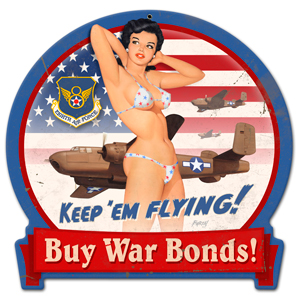 B25 War Bonds Metal Sign 16X15