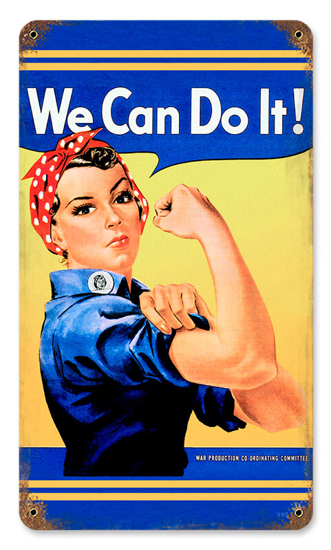 Rosie We Can Do It Vintage Metal Sign