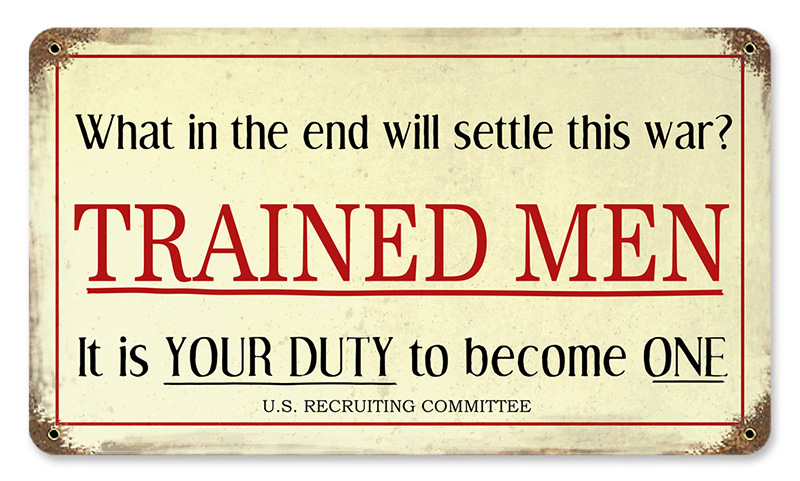 Trained Men Vintage Metal Sign