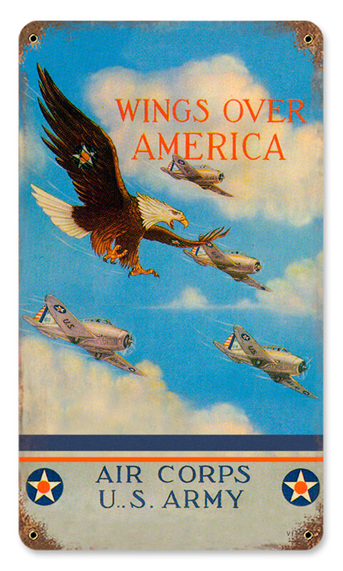 Wings Over America Vintage Metal Sign
