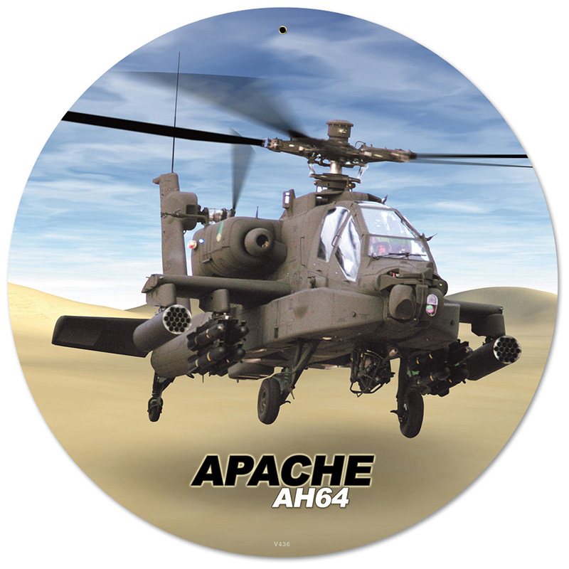 Apache Round Metal Sign