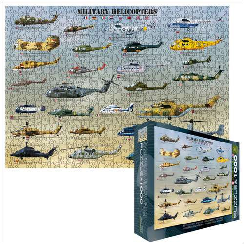 Military Helicopter Puzzle - 1000 Pieces