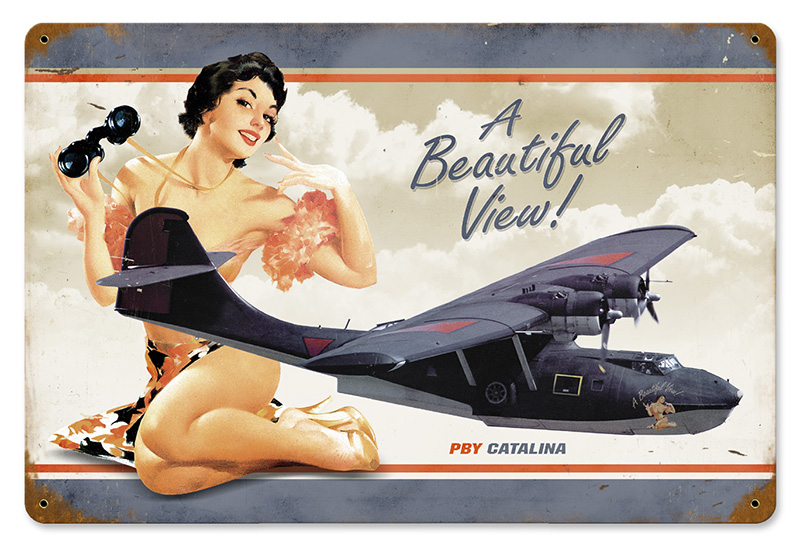 Pby Beautiful Vintage Metal Sign