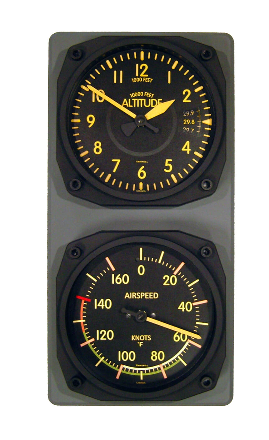 Vintage Airspeed Therm Altimeter Clock