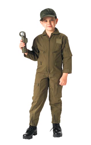Jr. G.I. Kids Olive Drab Air Force Type Flight Suit - Large