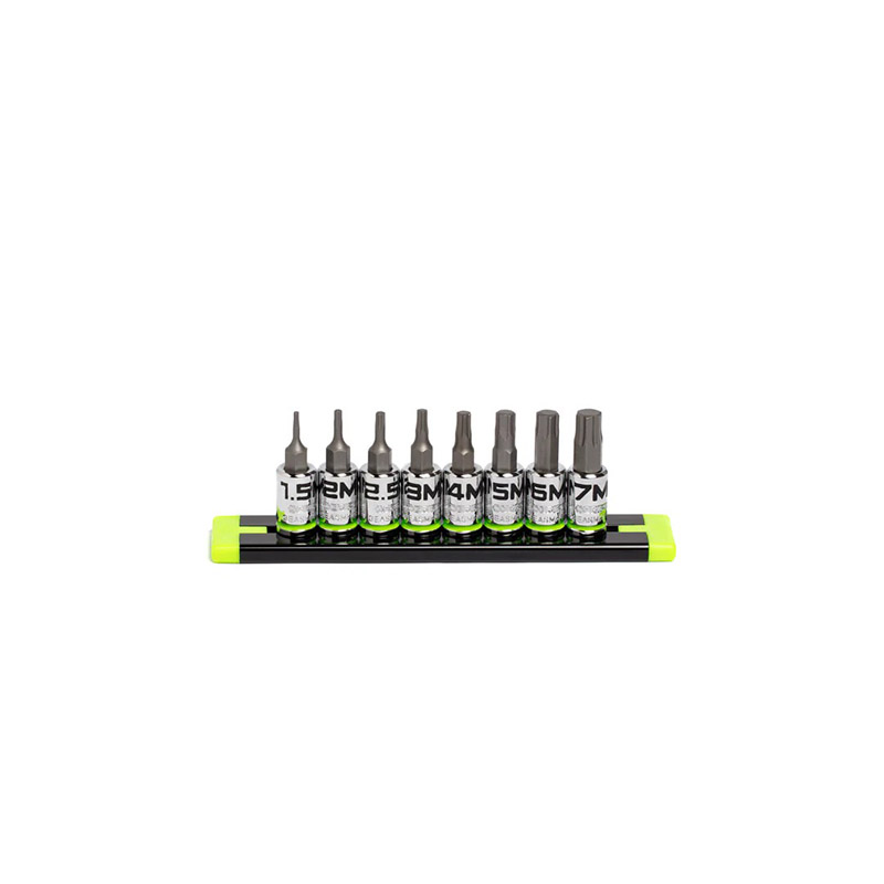 GRIPEDGE - 8-Pc 1/4 Drive Short Metric Hex Driver Set