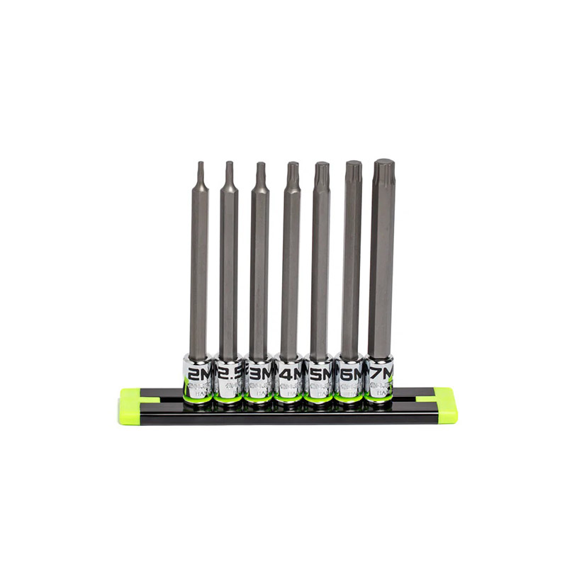 GRIPEDGE - 7-Pc 1/4 Drive Long Metric Hex Driver Set