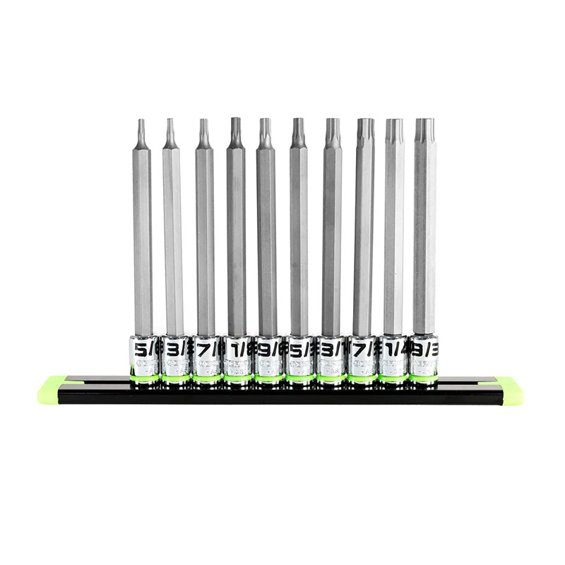 GRIPEDGE - 10-Pc 1/4 Drive Long SAE Hex Driver Set