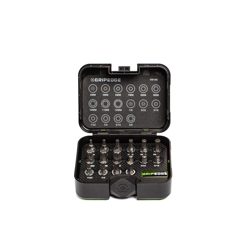 GRIPEDGE - 16-Pc 3/8 Drive Short Metric & SAE Hex Driver Set