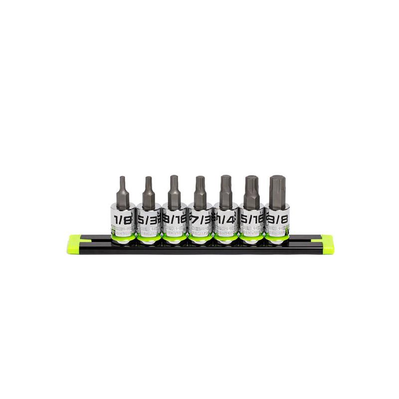 GRIPEDGE - 7-Pc 3/8 Drive Short SAE Hex Driver Set