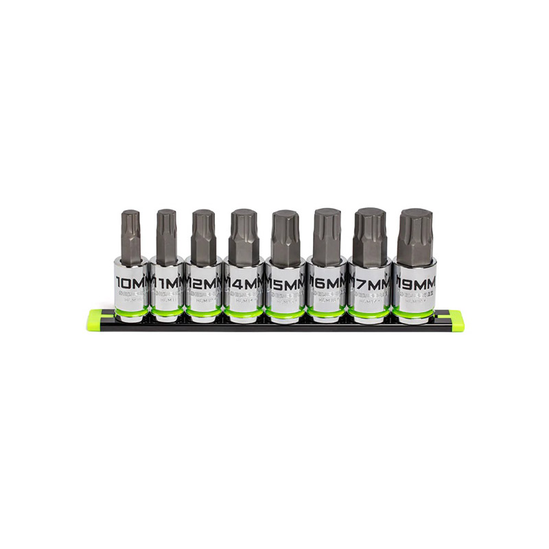 GRIPEDGE - 8-Pc 1/2 Drive Metric Hex Bit Socket Set