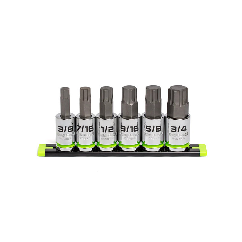 GRIPEDGE - 6-Pc 1/2 Drive SAE Hex Bit Socket Set
