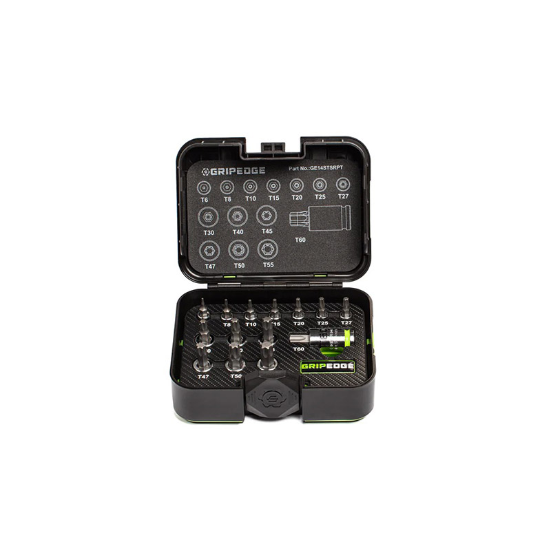GRIPEDGE - 14-Pc 1/4 3/8 & 1/2 Drive Star Driver Set