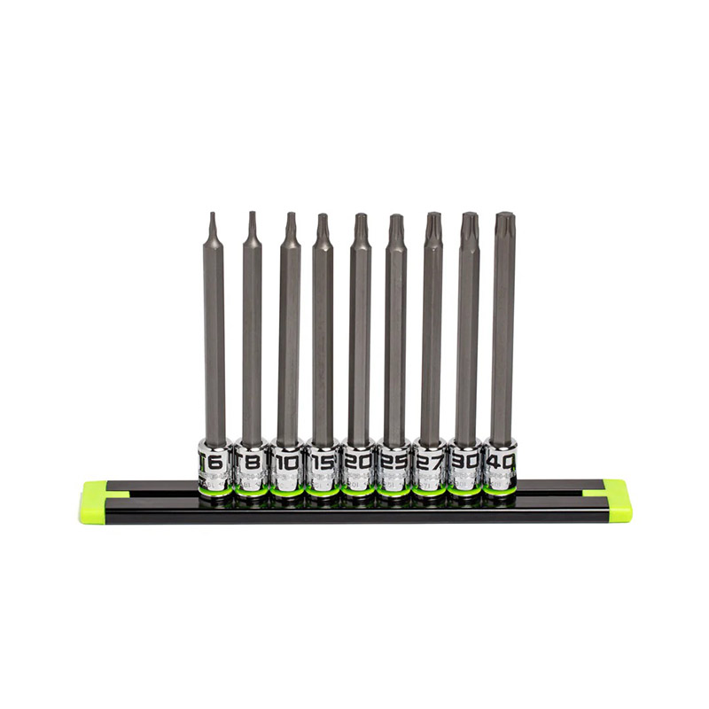 GRIPEDGE - 9-Pc Long 1/4 Dr RPT Star Driver Set
