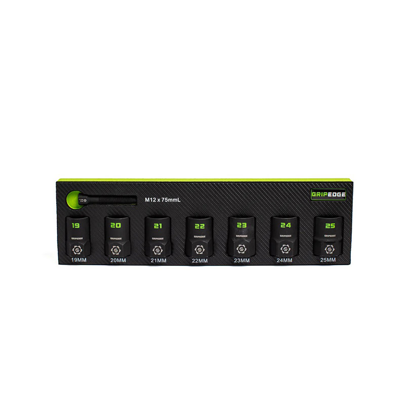 GRIPEDGE - 7-Pc 1/2 Drive Metric Socket Extractor Set