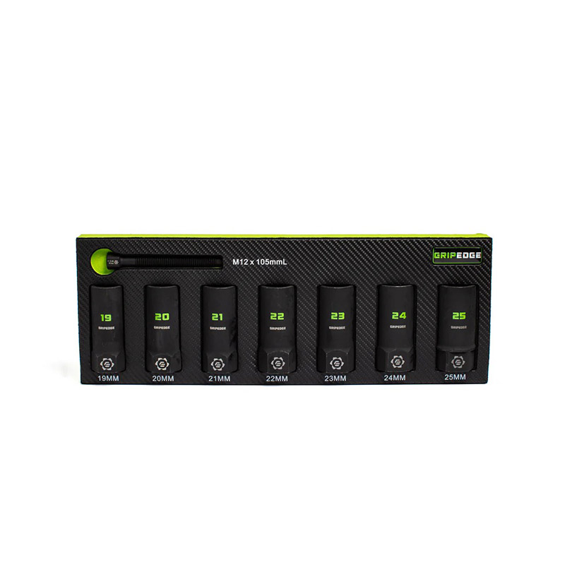 GRIPEDGE - 7-Pc 1/2 Drive Metric Deep Socket Extractor Set