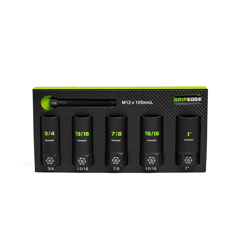 GRIPEDGE - 5-Pc 1/2 Drive SAE Deep Socket Extractor Set