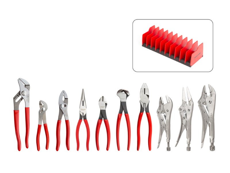 Tekton Gripping, Cutting, and Locking Pliers Set with Rack