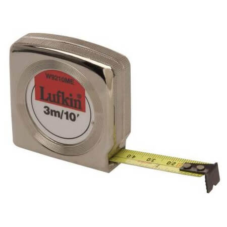 Retractable Metal Tape Measure 10ft/3m - Both Imperial and Metric Scale