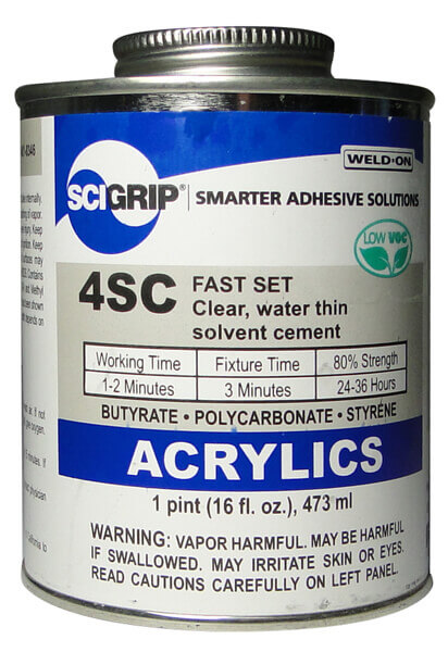 Weld-On / SCIGRIP 4SC Low VOC Acrylic Plastic Cement - Pint