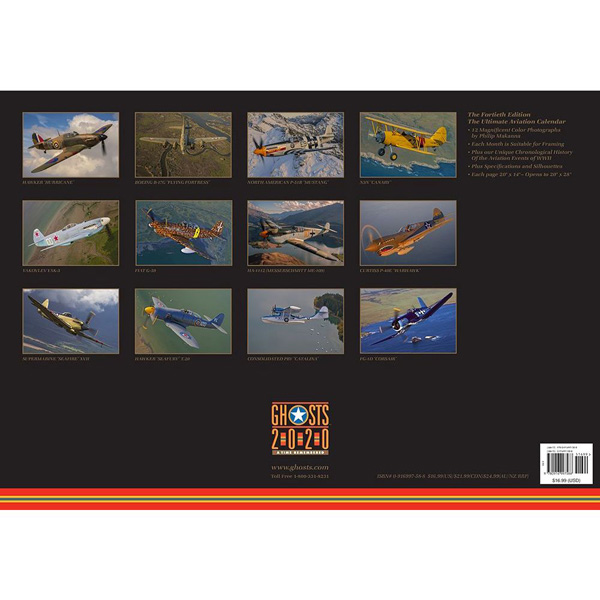 2020 GHOSTS CALENDAR A TIME REMEMBERED WWII Aircraft Spruce
