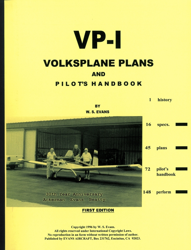 VP 1 VOLKSPLANE PLANS AND PILOTS HANDBOOK