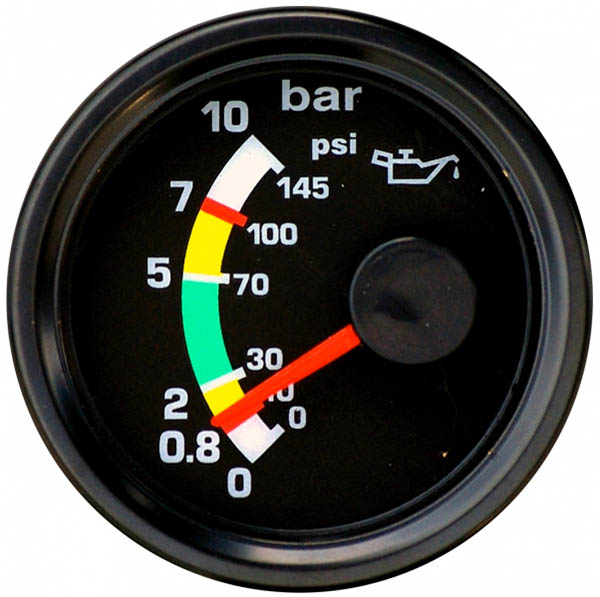 UL Flight Line 2 Oil Pressure Gauge 0 - 10 Bar