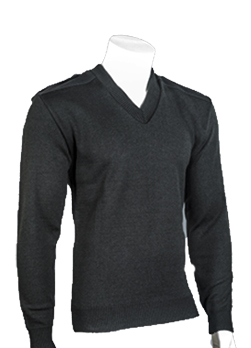 V-Neck Pullover Sweater Black Lg Durapil Acrylic