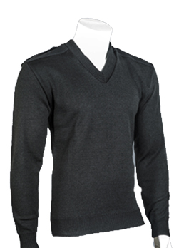 V-Neck Pullover Sweater Black Lg Wool Blend