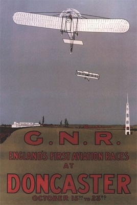 First Aviation Races Doncaster Postcard