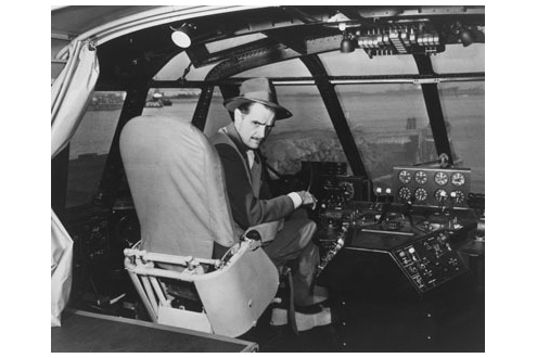 Postcard Howard Hughes In Spruce Goose Wooden Pln