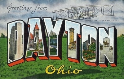 Postcard Dayton Ohio Wright Brothers Plane