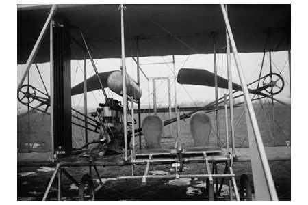 Postcard Wright Brothers Plane With Pilot And Passenger